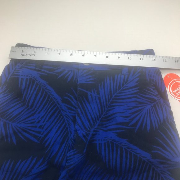 Wonder Nation Boy's Size 8 Adjustable Waist Flat Front Short Blue Palm Leaf New - Picture 8 of 13